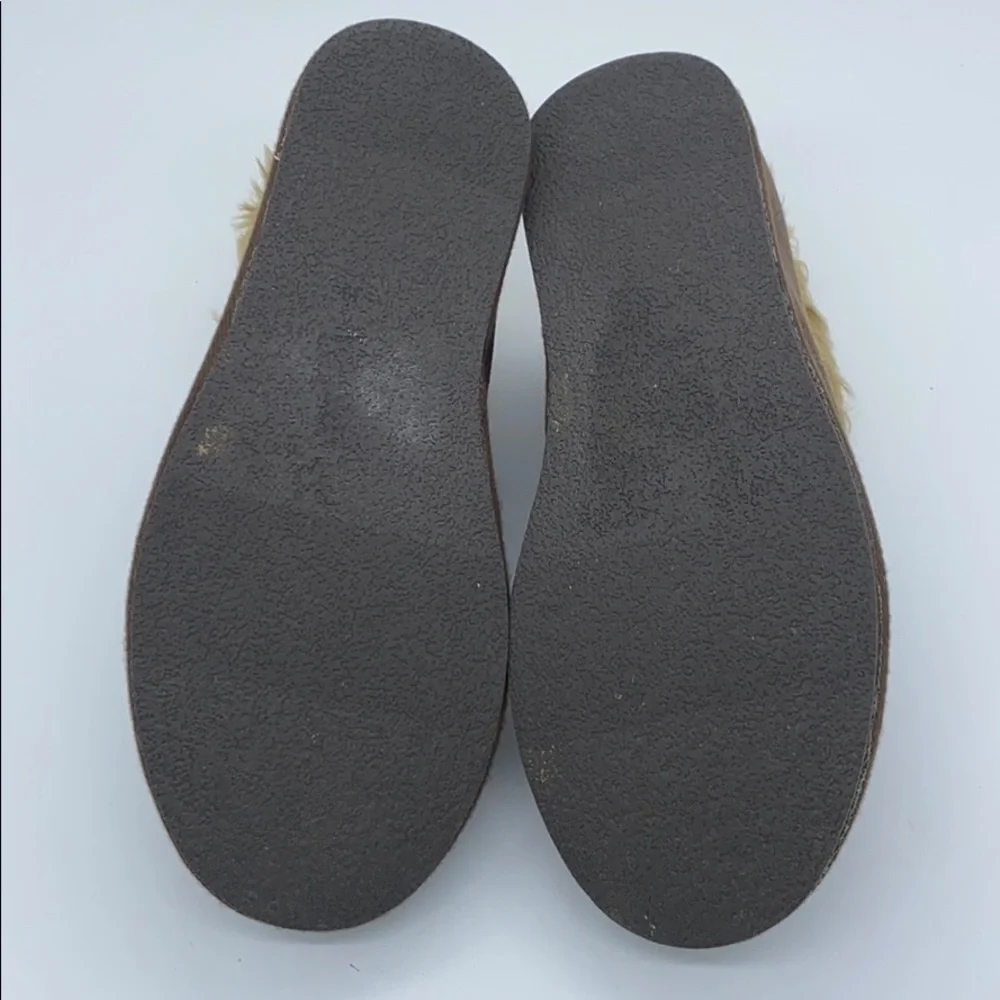 American Eagle Brown Faux Fur Lined Slippers Mens Size Medium